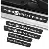 Naklejki ochronne na progi SEAT  – Carbon Look z Logo SEAT - zestaw 4 sztuk